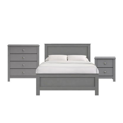 Santino Full Panel 3PC Bedroom Set in Grey