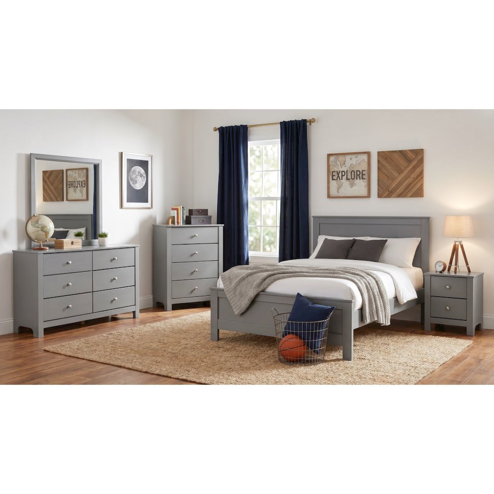 Santino Full Panel 3PC Bedroom Set in Grey