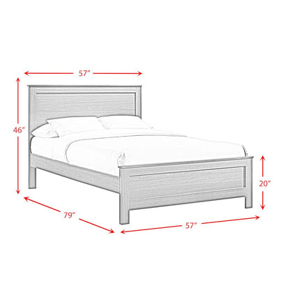 Santino Full Panel 5PC Bedroom Set in Grey