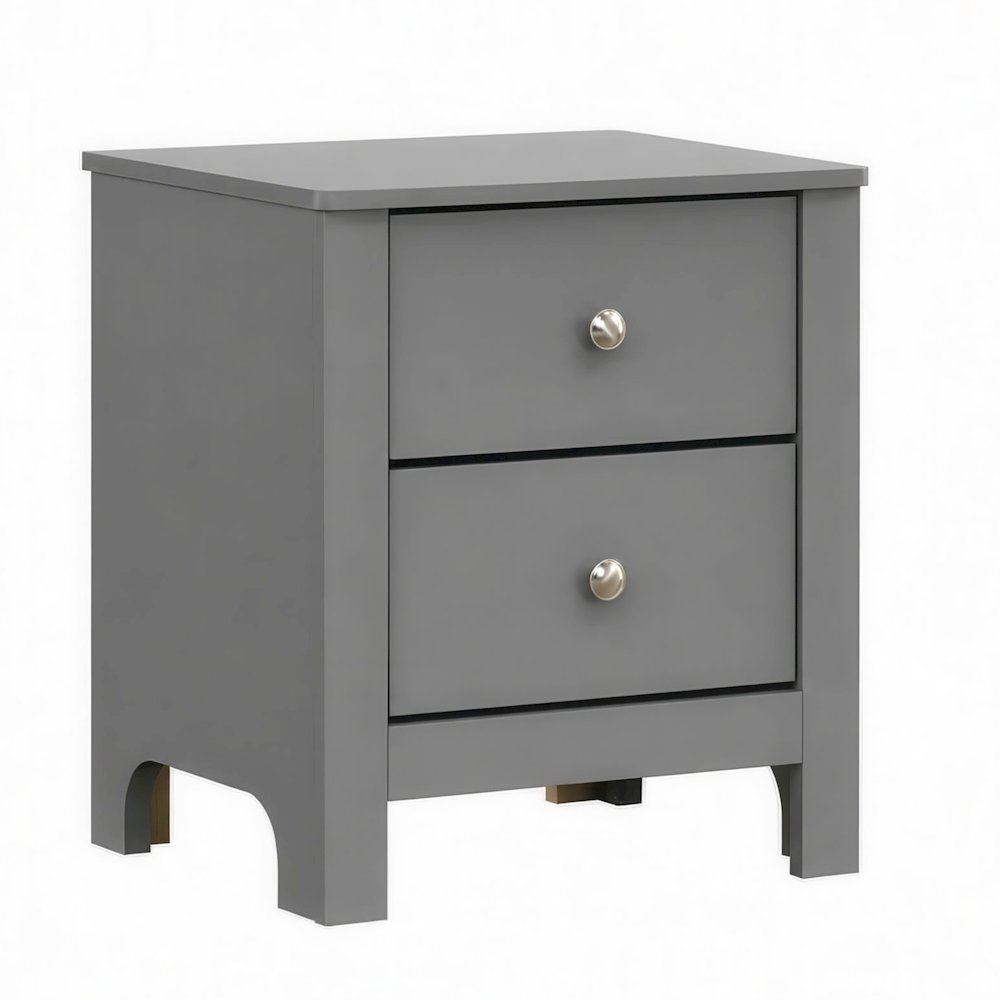 Santino 2-Drawer Nightstand in Grey