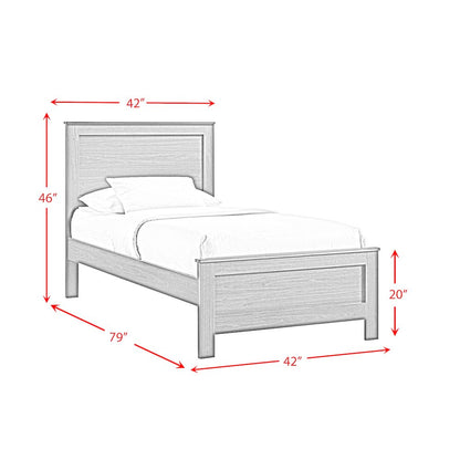 Santino Twin Panel 3PC Bedroom Set in Grey
