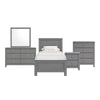 Santino Twin Panel 5PC Bedroom Set in Grey