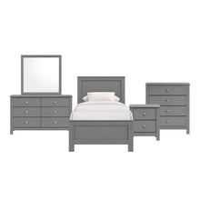 Santino Twin Panel 5PC Bedroom Set in Grey