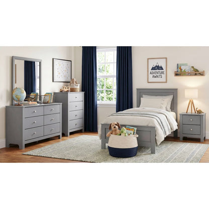 Santino Twin Panel 5PC Bedroom Set in Grey