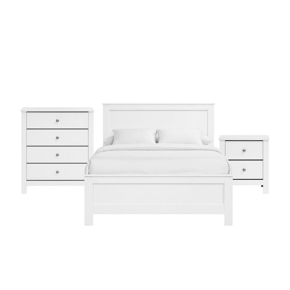 Santino Full Panel 3PC Bedroom Set in White