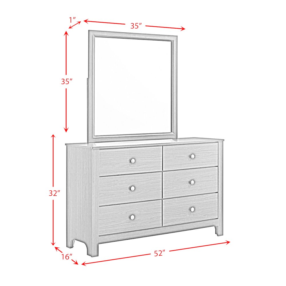 Santino Full Panel 5PC Bedroom Set in White