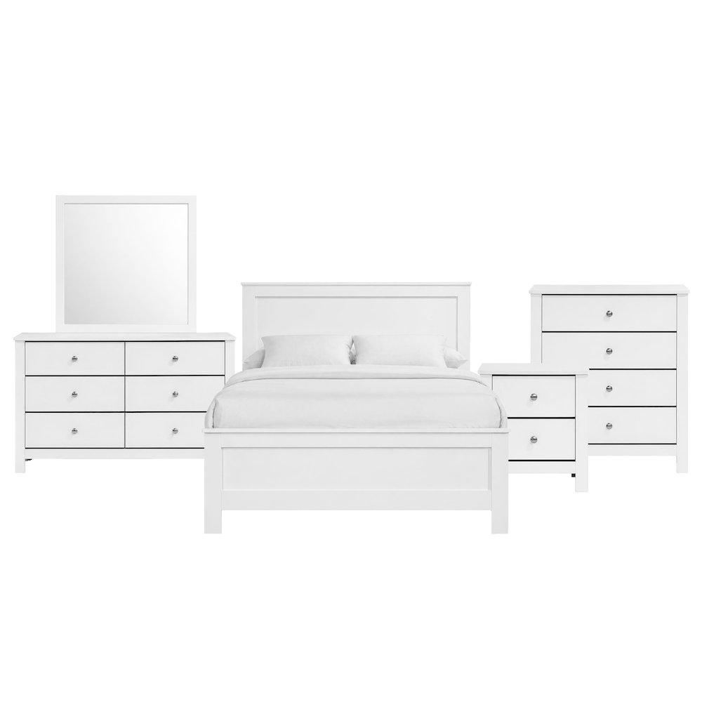 Santino Full Panel 5PC Bedroom Set in White