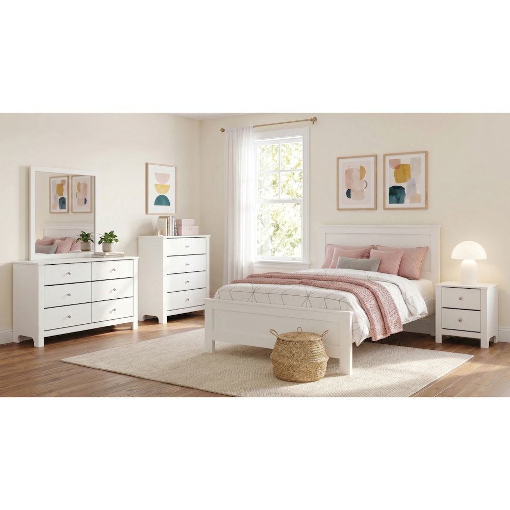 Santino Full Panel 5PC Bedroom Set in White