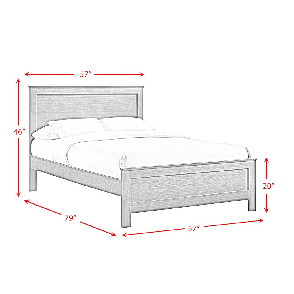 Santino Full Panel 5PC Bedroom Set in White