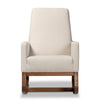 Yashiya Mid-century Retro Modern Light Beige Fabric Upholstered Rocking Chair