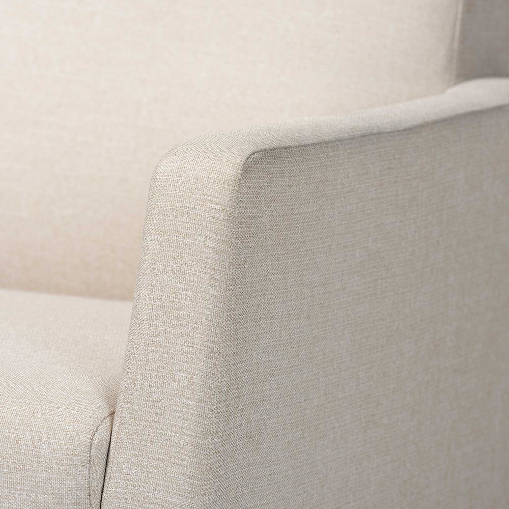 Yashiya Mid-century Retro Modern Light Beige Fabric Upholstered Rocking Chair