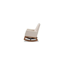 Yashiya Mid-century Retro Modern Light Beige Fabric Upholstered Rocking Chair