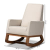 Yashiya Mid-century Retro Modern Light Beige Fabric Upholstered Rocking Chair