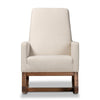 Yashiya Mid-century Retro Modern Light Beige Fabric Upholstered Rocking Chair