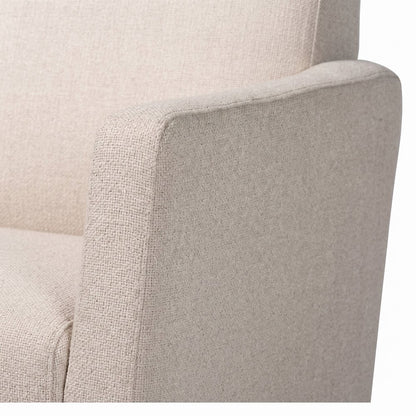 Furnifact Fabric-Upholstered Rocking Chair with High Back, Light Beige