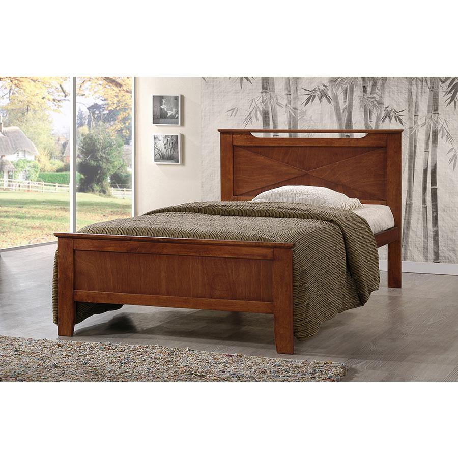Baxton Studio Demitasse Brown Wood Contemporary Twin-Size Bed