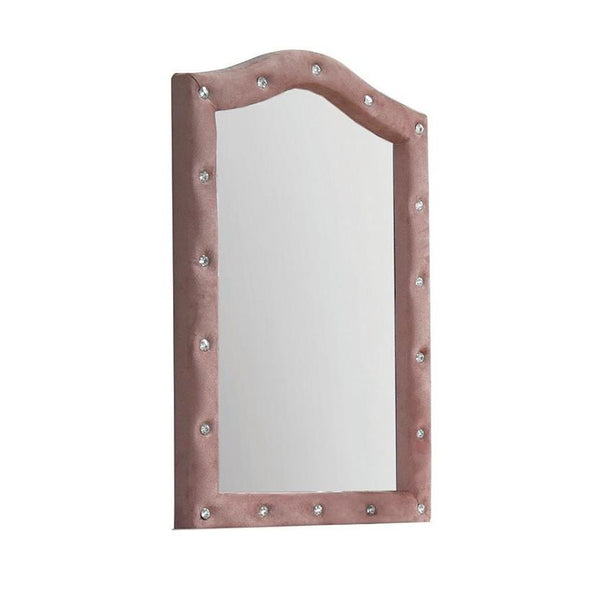 Reggie Pink Fabric Mirror, Pink Color