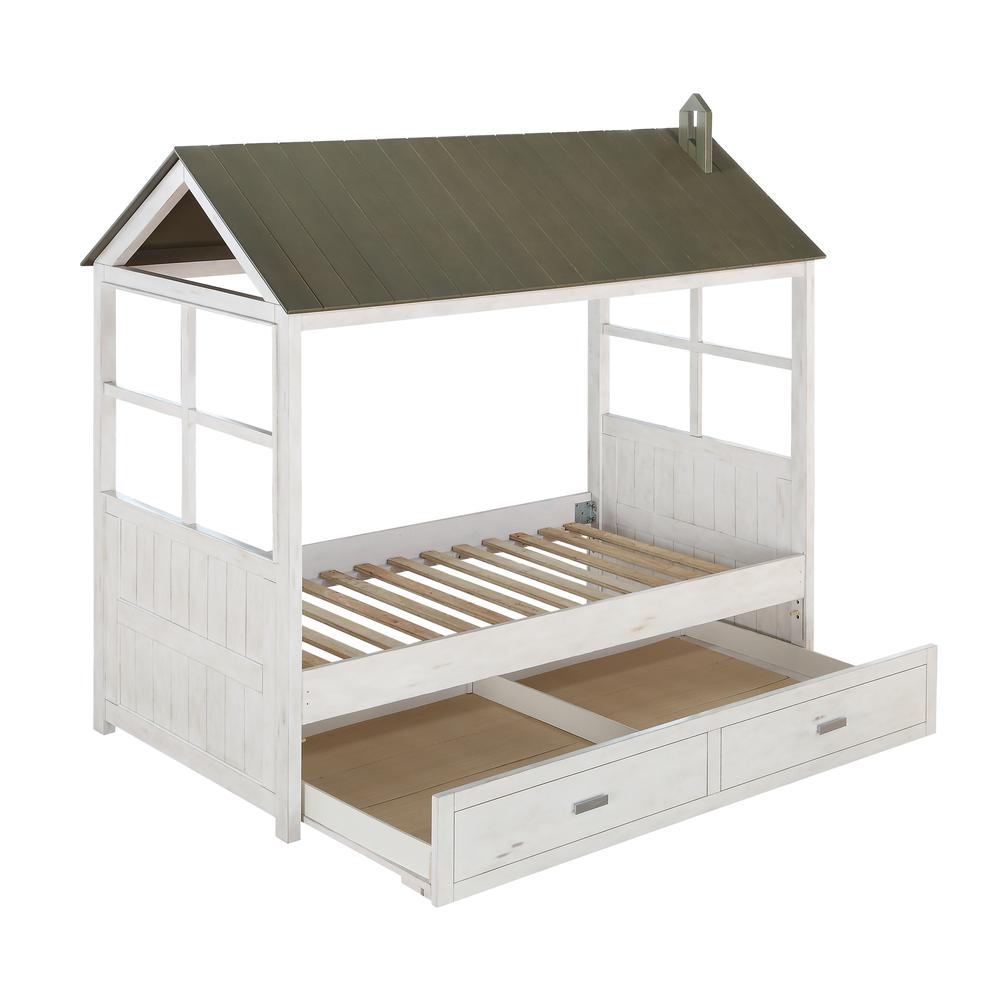 Tree House II Trundle (Twin), Weathered White & Washed Gray (37173)