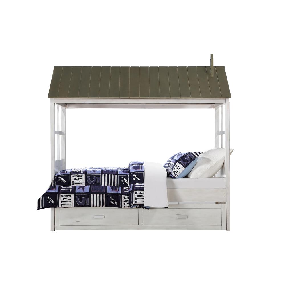 Tree House II Trundle (Twin), Weathered White & Washed Gray (37173)