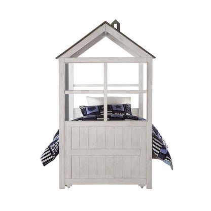 Tree House II Trundle (Twin), Weathered White & Washed Gray (37173)