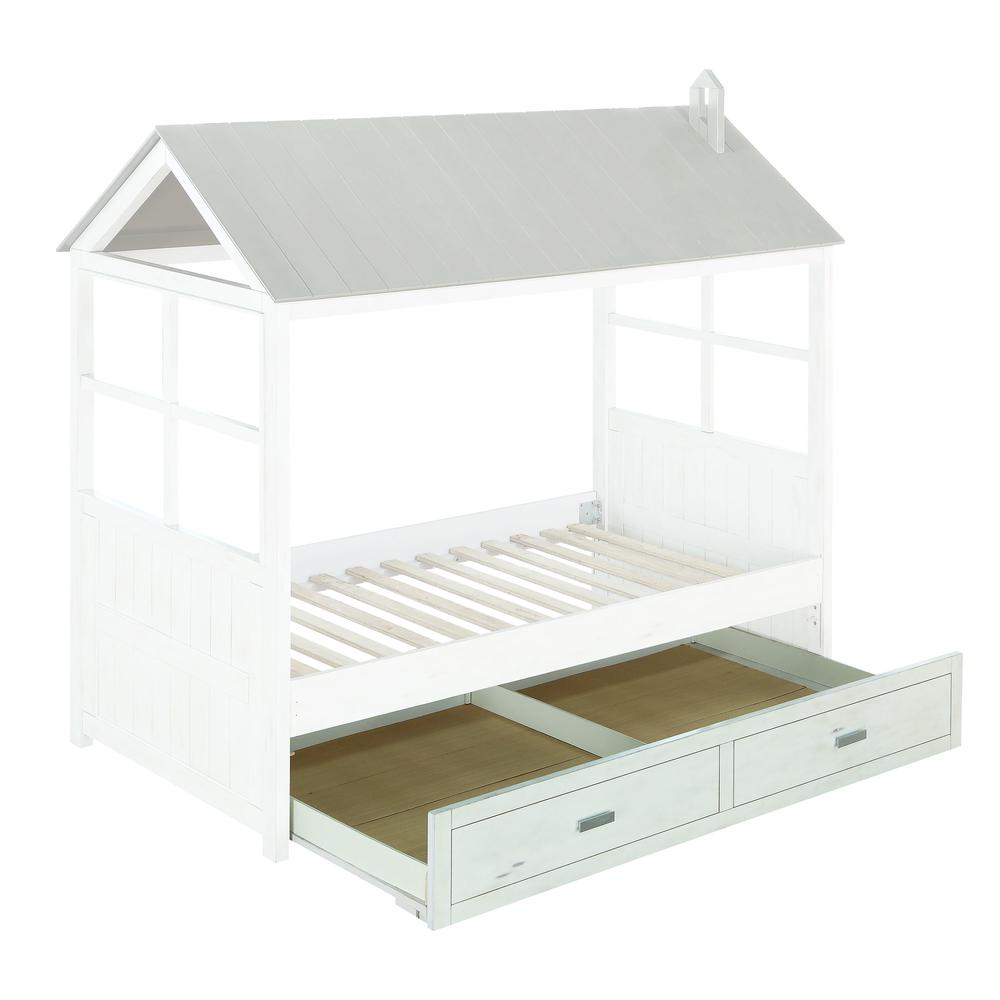 Tree House II Trundle (Twin), Weathered White & Washed Gray (37173)