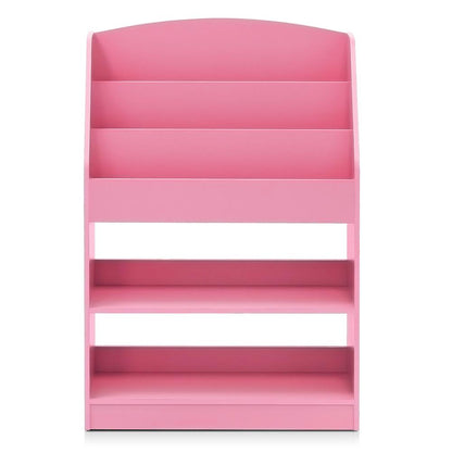 Furinno KidKanac Magazine/Bookshelf with Toy Storage, Pink