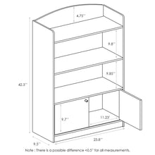 KidKanac Bookshelf with Storage Cabinet, Light Blue