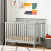 Cotton Candy Baby Crib 4 Heights with Toddler Rail, Soft Gray