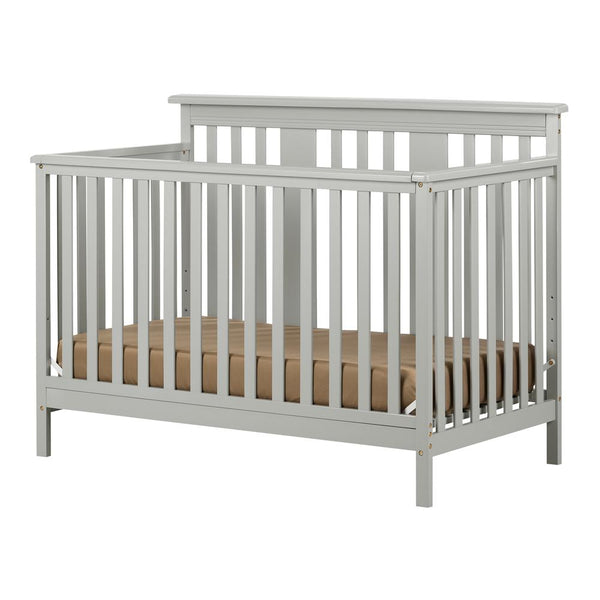 Cotton Candy Baby Crib 4 Heights with Toddler Rail, Soft Gray