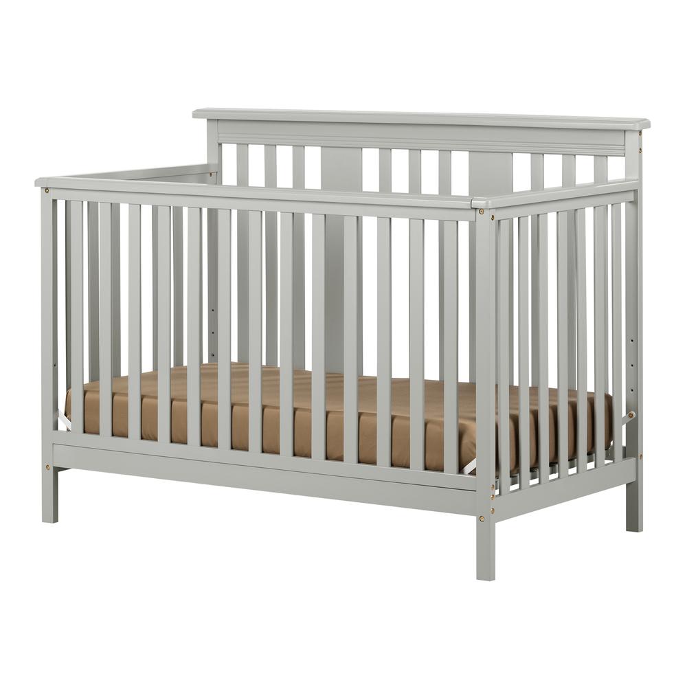 Cotton Candy Baby Crib 4 Heights with Toddler Rail, Soft Gray