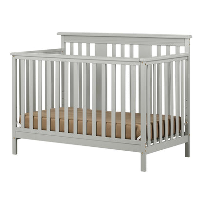 Cotton Candy Baby Crib 4 Heights with Toddler Rail, Soft Gray