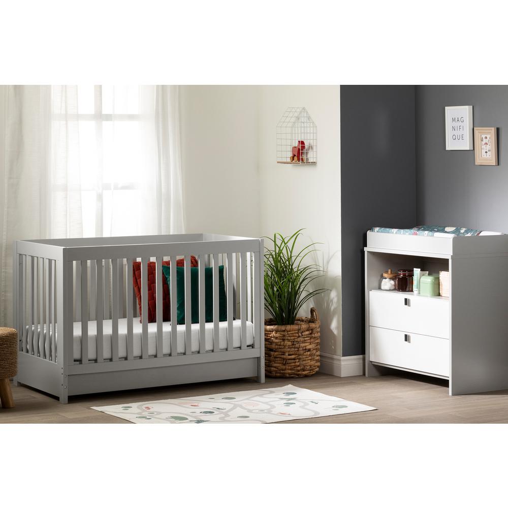 Cookie Crib with Drawer , Soft Gray