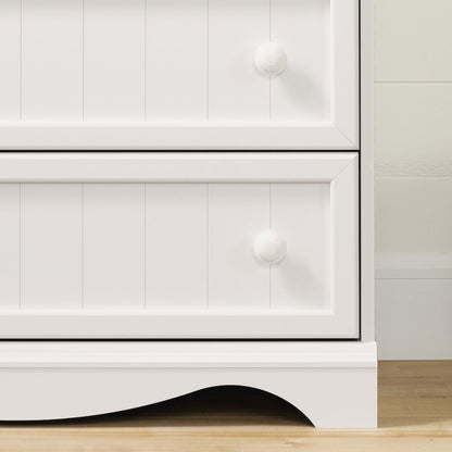 Savannah Changing Table with Drawers and Open Storage, Pure White