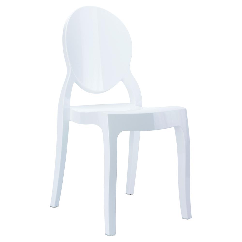 Polycarbonate Kids Chair, Glossy White, Belen Kox