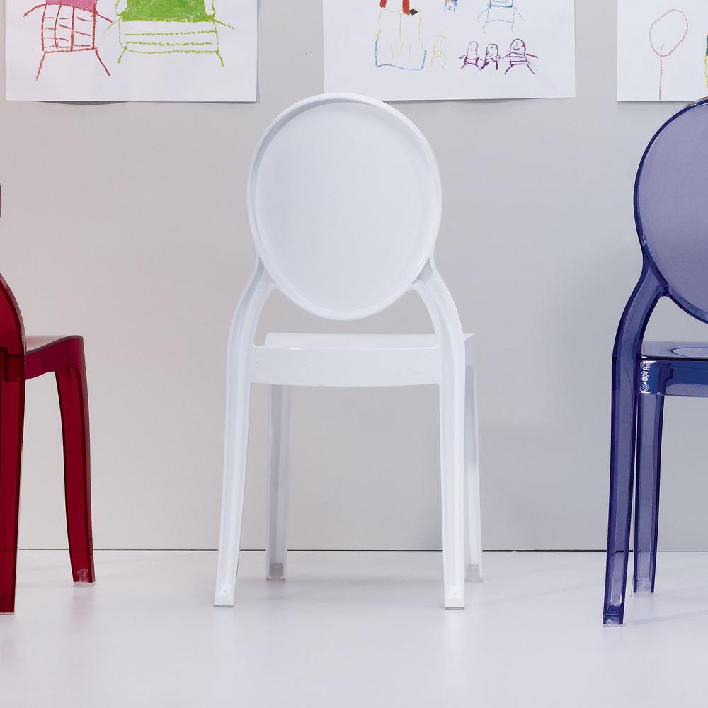 Polycarbonate Kids Chair, Glossy White, Belen Kox