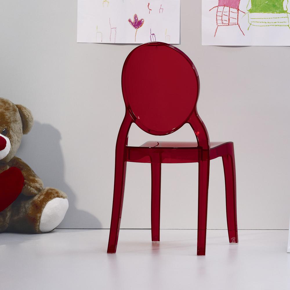 Kids Chair, Transparent Red, Belen Kox
