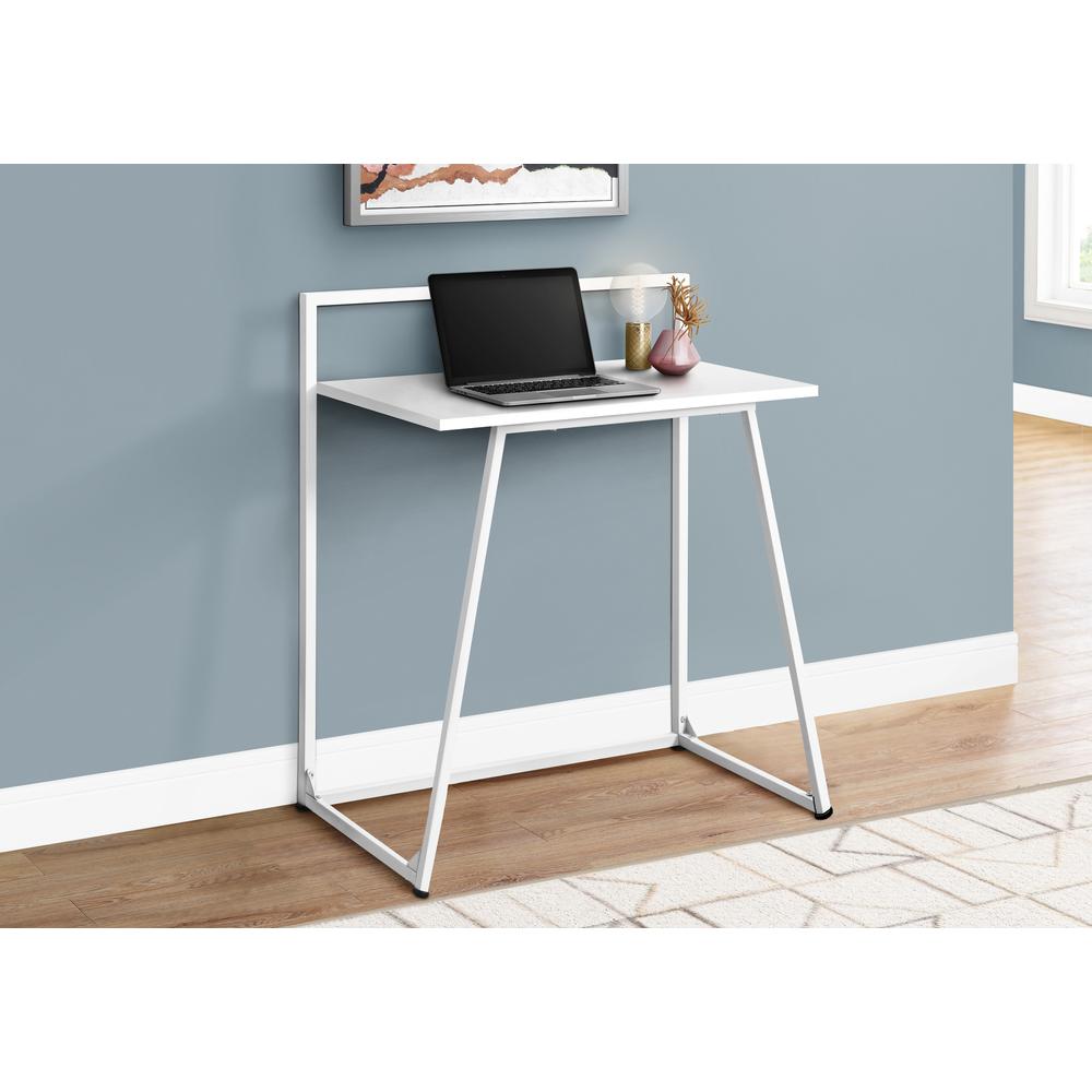Computer Desk, Home Office, Laptop, 30L, Work, White Laminate, White