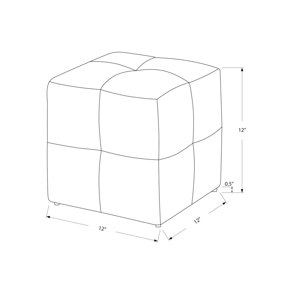 Ottoman, Pouf, Footrest, Foot Stool, Set Of 2, Juvenile, Beige Fabric