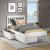 TWIN CONTEMPO BED DUAL UNDER BED DRAWERS WHITE FINISH
