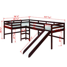 Donco 760 Double Twin L-Loft Set-A In Dark Cappuccino Finish W/Casegoods