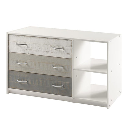 3 Drawer Chest/Shelf Grey White