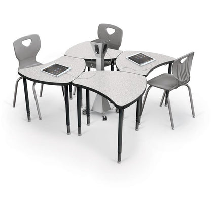 Snap Desk Configurable Student Desking -Gray Nebula Top Surface & Black Edgeband