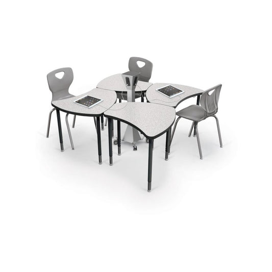 Snap Desk Configurable Student Desking -Gray Nebula Top Surface & Black Edgeband