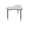 Student Desk - Medium Cloud - Gray Nebulatop Surface And Black Edgeband - Black Horseshoe Legs - No Bookbox