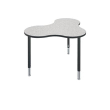 Student Desk - Medium Cloud - Gray Nebulatop Surface And Black Edgeband - Black Horseshoe Legs - No Bookbox