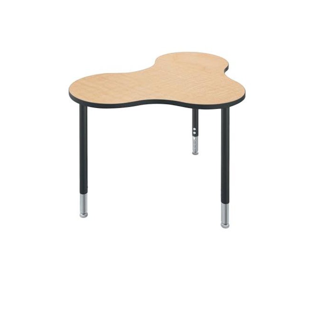 Student Desk - Large Cloud - Fusion Maple Top Surface And Black Edgeband - Black Horseshoe Legs - No Bookbox