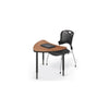 Student Desk - Large Chevron - Amber Cherry Top Surface And Black Edgeband - Black Horseshoe Legs - No Bookbox