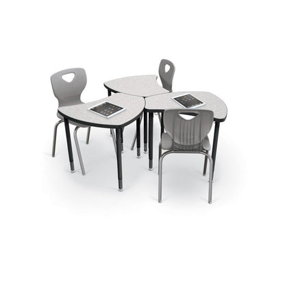 Snap Desk Configurable Student Desking -Gray Nebula Top Surface & Black Edgeband