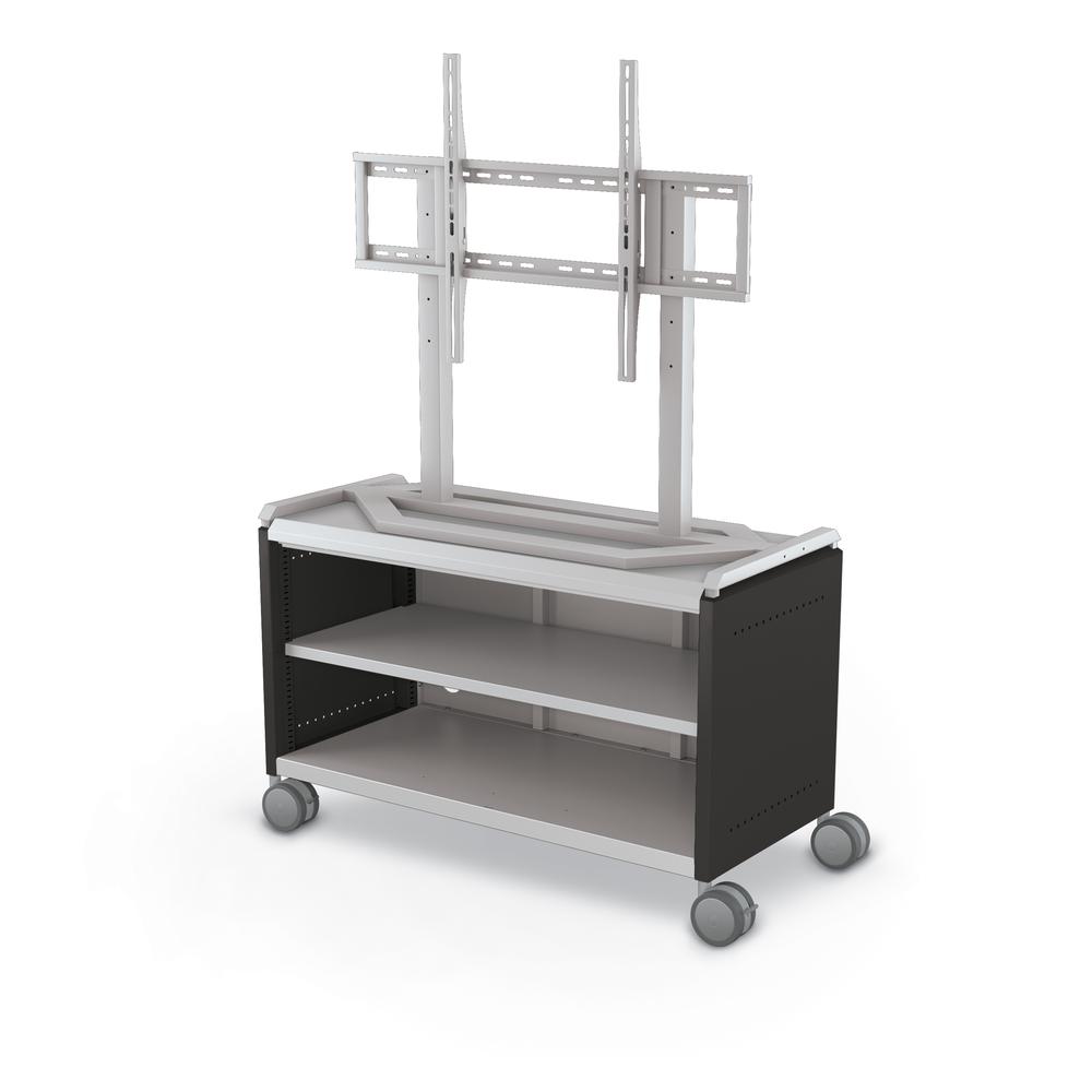 Compass Cabinet - Maxi H1 -Shelves / Casters / TV Mount - Black