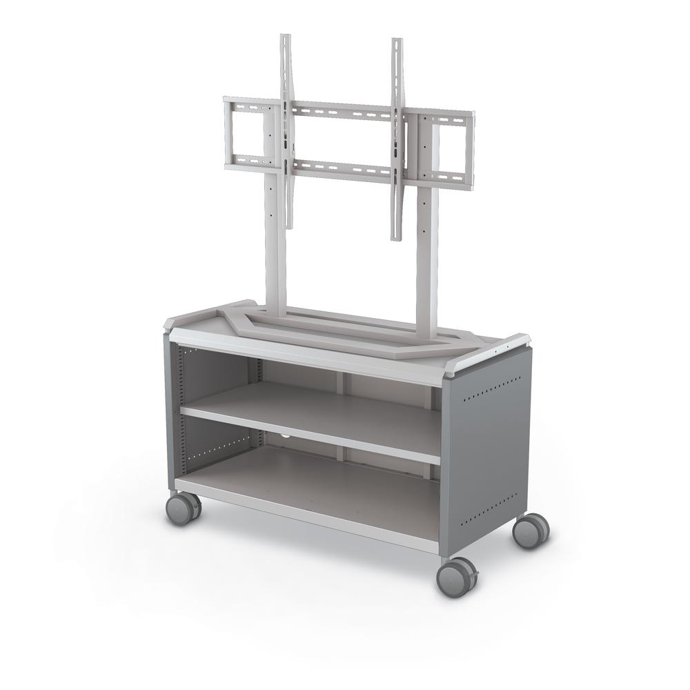Compass Cabinet - Maxi H1 -Shelves / Casters / TV Mount - Cool Grey